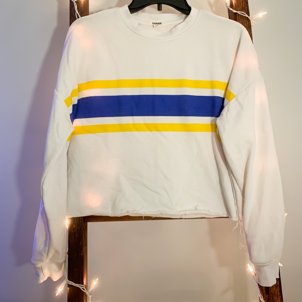 Striped Garage Cropped Crewneck